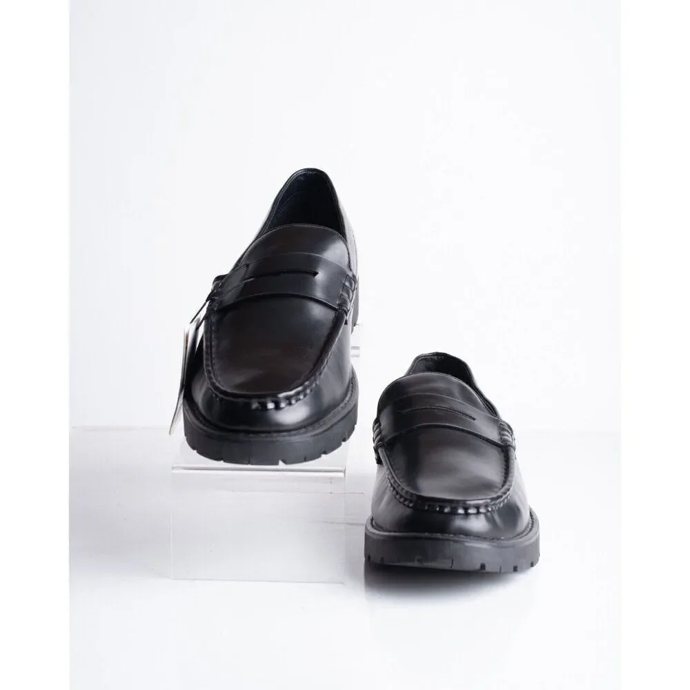 Zara Mens Ortholite Faux Leather Penny Loafers Black US 12 EU 45 2612/320 NWT